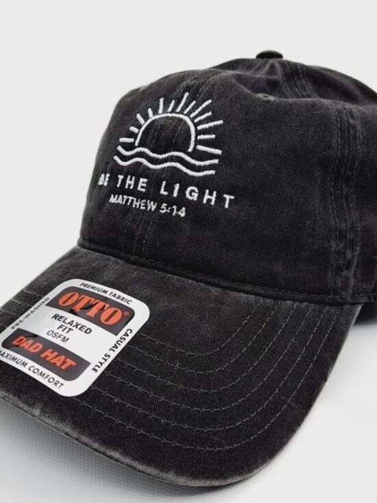 Be The Light Hat Dad Cap Gray Cotton NWT USA Direct Embroidered Christian Gift